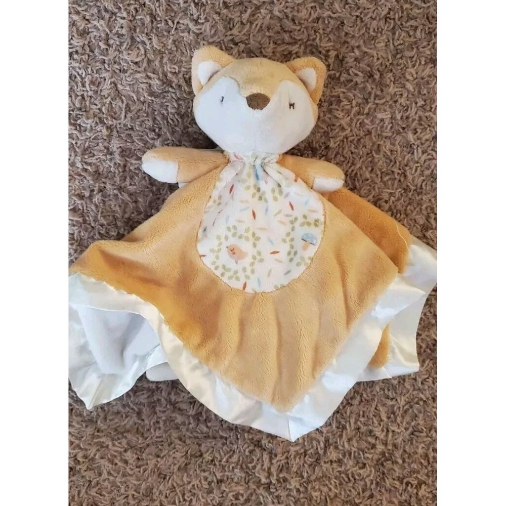 Douglas Baby Fox Lovey Security Blanket Woodland Mushrooms Lovie‎ Orange Plush